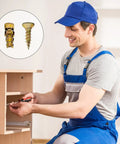 Heavy Duty Expansion Screw Set For Cabinets And Walls Easy Install Reinforcement Use with Cabinets shown by installer