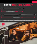 Heavy Duty 14 Inch Gas Shock Struts 35 Lbs Lift Supports For Camper Shells Truck Toolboxes Cabinet Doors And Outdoor Trash Cans No Sweat Installation Kit with length details.