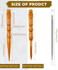 12 Piece Paracord Fid Knotter Tool Set With Stainless Steel Marlinspike showcasing sizes and dimensions of tools