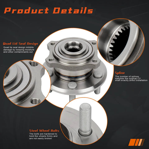 Rear Wheel Hub And Bearing Assembly Pair For Chrysler 300 2005 To 2009, Dodge Charger 2006 To 2009, And Magnum 2005 To 2008, close-up view