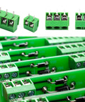60 Pack Go-To 2 Pin and 3 Pin 5mm Pitch PCB Mount Screw Terminal Block Connectors Can Be Spliced Green for 14-22 AWG Wires Rated AC 300V 10A Easy To Install, green PCB connectors