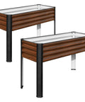 2 Pack Elevated Metal Raised Garden Bed With Legs 48 By 18 By 32 Inches Outdoor Planter Boxes, 44 Gallon Capacity, Easy Assembly