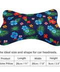Travel And Office Memory Foam Neck Pillow With Washable Zippered Cover, Ergonomic Chin And Cervical Support Cushion, Tropical Hibiscus And Palm Print, Comfy For Plane, Car, Nap, Or Rest, bone pillow dimensions