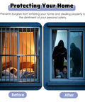 Before and after showing Heavy Duty 304 Stainless Steel Window Security Bars And Balustrades protecting a child's bedroom from burglars.