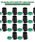 14 Pack PP Valve Boxes 6 Inch Anti Slip Sprinkler Valve Box Plastic Round Green And Black Irrigation Water Meter Box
