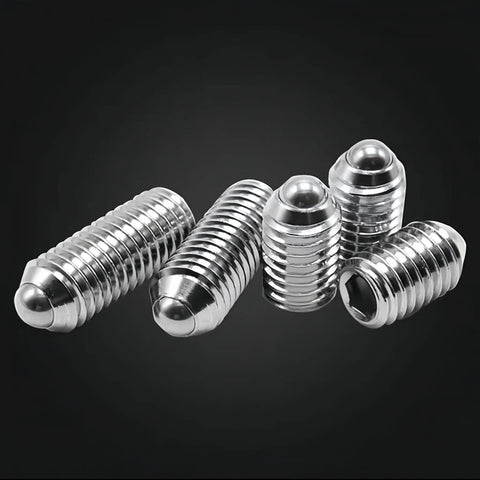 Heavy Duty M3 X 6MM Ball Point Set Screws With Hex Socket Drive 304 Stainless Steel Corrosion Resistant Spring Plungers displayed.