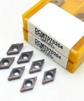 10 Pack Carbide Inserts For Internal Turning Tooling CNC Ready DCMT070204 VP15TF Grade displayed with packaging