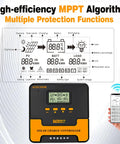 1.92Kwh Off Grid Solar Kit With 4X120W Monocrystalline Panels And 2X100Ah LiFePo4 Batteries Featuring 3000W Inverter And MPPT Controller, display of solar charge controller.