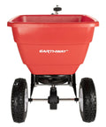 Tow Behind 150Lb Broadcast Spreader For Fertilizer And Seed With Easy Flow Control Adjustable Settings Non Skid Tires
