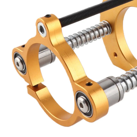 Built Tough Router Lift Base For Woodworking Shop With Smooth 70 Millimeter Height Adjustment Premium aluminum alloy frame close-up of adjustment mechanism.
