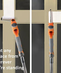 Revolver 2in1 Paint Brush Extender And Roller Holder for High Ceilings and Corners in use with standard pole, no ladder needed.