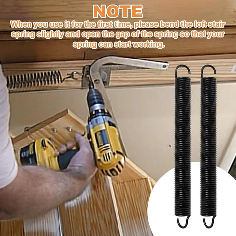 Attic Ladder Springs Replacement Kit For Attic Ladders, Heavy Duty Extension Springs With Hooks, installation process shown