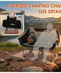 Oversized Heavy Duty Camping Loveseat With Cup Holders Quad Fold Double Camping Couch Holds 650 Lb Weight Capacity by lake