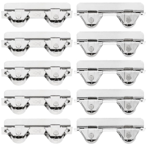 Showcase Window Roller Set, 10 Pcs Mini Sliding Door Rollers Replacement Wheels, 7.0mm Stainless Steel Pulley Clamp For 5-6mm Thick Glass Doors