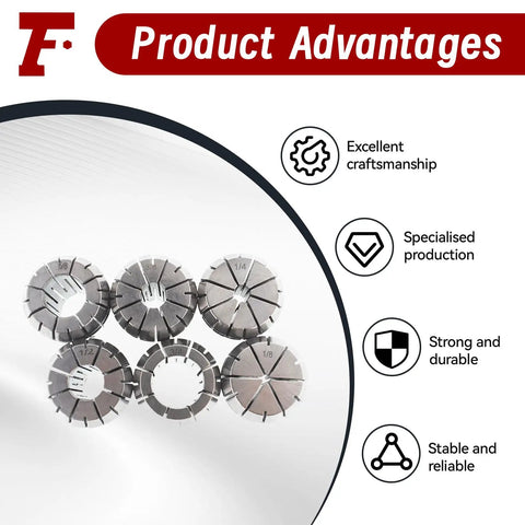 ER32 Spring Collet Set Six Piece One Eighth To Three Quarters Inch Range For CNC Milling Lathe Tooling Advantages
