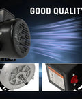 1 HP Dual Voltage Electric Motor Built For Farm Duty, 1725 RPM, 115V/230V Single Phase CW CCW, close-up and rear view details