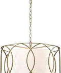 Dope Brass Drum Pendant Light Chandelier With White Linen Diffuser 3 Light Fixture For Dining Table Antique Brass Finish Rustic Style And Height Adjustable 47 Inch Chain