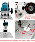 Premium Aluminum Alloy Router Table Insert Plate With Precision Slide Ruler And Twin Mounting Blocks For Rock Solid Woodworking Setups That Glide Smoothly On Every Project dimensions and installation details.