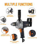 Heavy Duty 9A Corded Drill Mixer With Spade Handle Half Inch Chuck 360 Degree Rotation Pro Grade Concrete Mud Mixing Drill Machine highlighted features