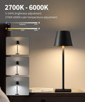 2 Pack Cordless LED Desk Lamp Portable Table Light With 5000mAh Battery Three Color Stepless Dimming Rechargeable Night Light