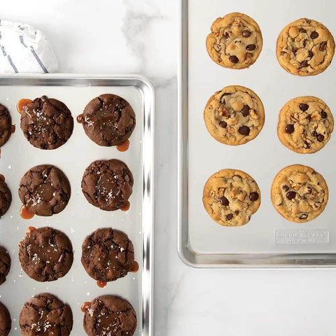 Cookies on Naturals Half Sheet Pan Set Of 2 For Baking And Roasting With Pure Aluminum For Superior Heat Conductivity And Even Browning