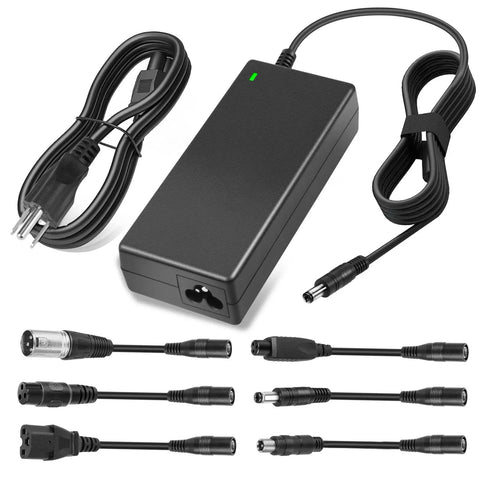 42V 2A Electric Scooter Charger Universal Replacement With 7 Plugs, 100-240V Input, 36V 10S Lithium Ion Battery Compatible