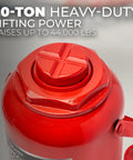 XtremepowerUS 20-ton red hydraulic bottle jack, portable automotive shop equipment, top view