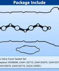 Engine Valve Cover Gasket Set Kit For Hyundai And Kia 2.0L 2.4L L4 Cars 2010 To 2016 Santa Fe Sport Sonata Tucson Optima Sorento Sportage Includes Heavy Duty Gasket Seals Bolts