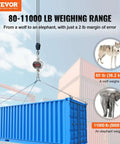 Digital Crane Scale 11000 Lbs 5000 Kg Heavy Duty Hanging Scale With Remote Control lifting a blue shipping container