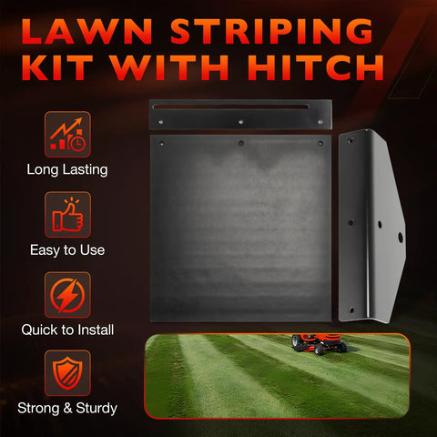 Universal Lawn Striping Kit For Zero Turn Mowers And Garden Tractors With Adjustable Hitch Mount Attachments Quick Bolt On Setup