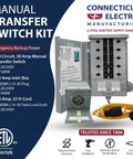 EmerGen 30 Amp Backup Power Manual Transfer Switch Kit with 25 Foot Generator Cord 10 Circuit 7500 Watts for Portable Generator