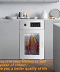 Real Deal Commercial Food Dehydrator Featuring A Durable Rotary Drum And Hella Simple Digital Timer For Making Tender Jerky Sweet Dried Fruit Flavorful Sausages And Garden Produce 7 Kilogram Capacity in a modern kitchen with jerky and fruit.