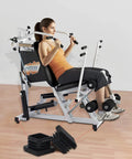 Woman using exercise machine with 12 Pack 1 Inch 1x1 Square Tube End Caps Plastic Plugs For Square Tubing Black Durable Fitting