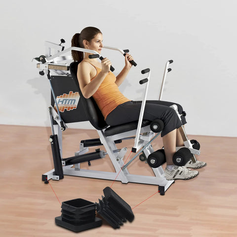 Woman using exercise machine with 12 Pack 1 Inch 1x1 Square Tube End Caps Plastic Plugs For Square Tubing Black Durable Fitting
