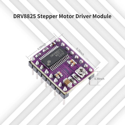 DRV8825 Stepper Driver Module for 3D Printers and Robotics, 45V 2.5A Bipolar Motor Driver with One Thirty Second Microstepping, module view