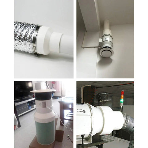 Duct Reducer 6 Inch To 4 Inch Air Duct Adapter For Inline Ventilation System 150mm To 100mm White PP Plastic Connector