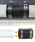 2 Inch PVC Pipe Coupling With Rubber Hose Clamps For DIY Flex Connection And Drain Repair, Dust Hose Upgrade, Plumbing Connector