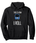 Fresh Tuk Tuk Rickshaw Graphic Pullover Hoodie For Scooter Riders And Bangkok Travelers With Lowkey Auto Driver Merch And Classic Comfort Fit City Explorer Drip, black with blue graphic.