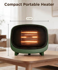 Keep You Toasty Anywhere With This Compact Tabletop 900W PTC Space Heater For Indoor Use on wooden desk