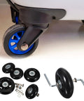Luggage Wheel Replacement Kit 80mm By 24mm Rubber Swivel Casters Two Pack Quiet Bearings with tools near suitcase wheel