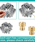 Holley Main Jet Assortment Kit 72 Brass Carburetor Jets Size 64 To 99 shown with installation in carburetor
