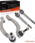 Front Inner And Outer Tie Rod End Kit For Jaguar XF XFR XFR S XK XKR XKR S Replacement Steering Linkage To Tighten Loose Steering And Improve Handling Performance, 4-piece steel kit