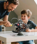 Anglerfish Mechanical Lantern Build Kit For Ocean Lovers Lego Compatible Sea Creature DIY Bricks Set With Steampunk Details Perfect Office Or Home Decor For Adults 1038 Pieces STEM Gift For Ages Eight To Sixteen And Up, father and child building