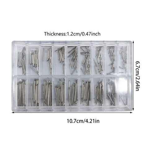 Pro Grade 270Pcs Watch Band Pins Replacement Kit 6 To 23 Millimeter Stainless Steel Link Pins And Spring Rod Tools For Watch Straps Durable Spare Parts Set For Men And Women, 10.7cm case