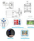 Diagram of DC 12V 27RPM Worm Gear Motor with Metal Gearbox, applications in robotics, amusement equipment, smart home, smart lock, vending machine.
