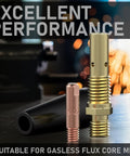 Flux Core Welding Gun Accessories Kit with 24 pcs, showing 1 tip and gasless flux core nozzle, for Lincoln Magnum 100L.