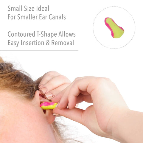 Using Laser Lite Hi Visibility Earplug Refill For HL400 Dispenser 800 Pairs Across Two 400 Pair Canisters NRR 32 pink and yellow