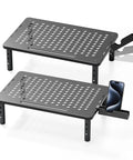 3 Height Adjustable Monitor Stand Riser For Desk And Workstation Elevates Computer Laptop TV And Printer With Metal Shelf