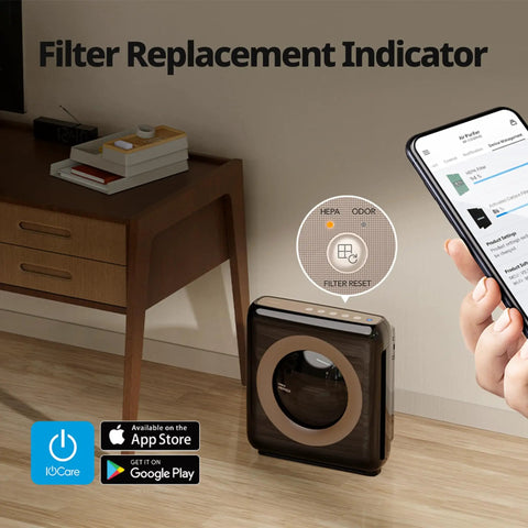 Smartphone control of Airmega AP-1512HHS Replacement Filter Set With HEPA And Activated Carbon Filters For AP-1512HHS Air Purifier