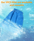 Cloth Filter For Two And Two Point Five Gallon Shop Vac Systems In A Three Pack, microlined replacement in water, showing washability